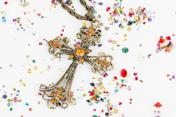 Religious cross - Stock image macro.