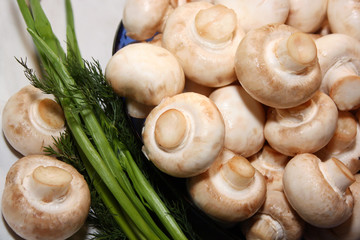 	Шампиньоны и зелень
