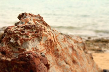 View of rocky coast on the beach