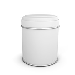 White metal packaging for tea