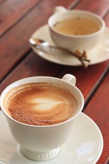 Vintage latte art coffee