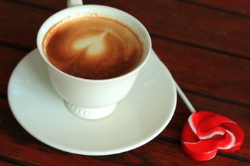drinking coffee and candy sweet