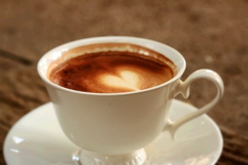 Vintage latte art coffee