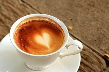 Vintage latte art coffee