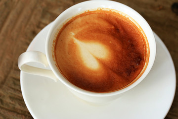 Vintage latte art coffee