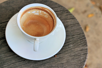 Vintage drinking coffee