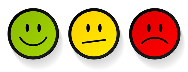 Mood Faces Green/Yellow/Red Black Frame