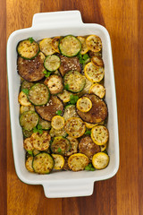 Sauteed Vegetables With Parmesan Cheese. Selective focus.