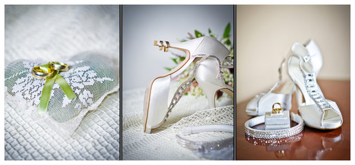 Rings and wedding accessories isolated