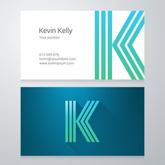 Letter K Business card template