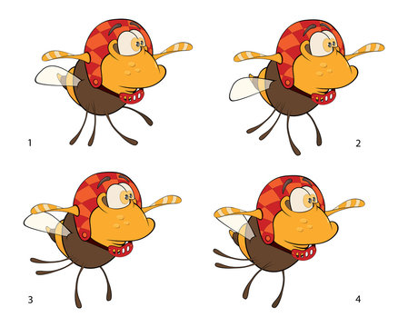 A set of bees toys cartoons for a game