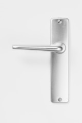 metallic door handle, white background