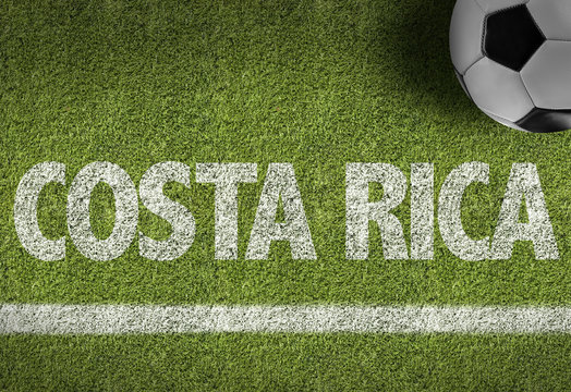 Soccer field with the text: Costa Rica