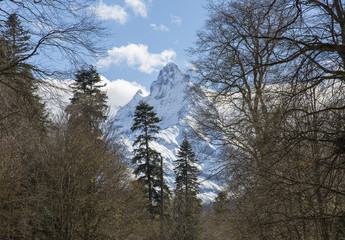 Dombay Ski Resort in Spring, Russia, Caucasus