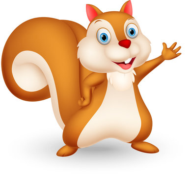 Squirrel cartoon presenting 