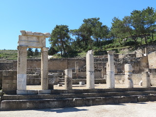 Fototapeta premium Grèce - Ile de Rhodes - Kamiros - Ruines du temple dorique
