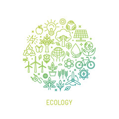 Vector ecology illustration with icons