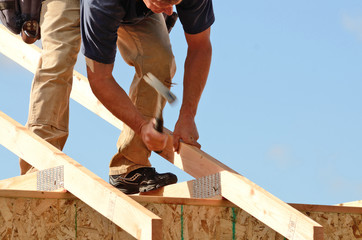 Layout and installation of roof rafters 