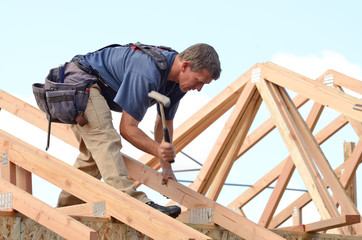 Layout and installation of roof rafters 