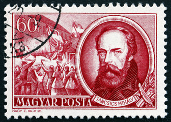 Postage stamp Hungary 1952 Mihaly Tancsics, Hungarian Writer