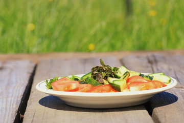 healthy food lettuce tomato cucumber