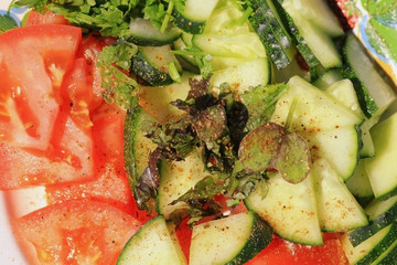 healthy food lettuce tomato cucumber