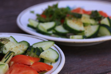 healthy food lettuce tomato cucumber