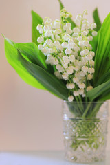 bouquet of lily of the valley in the vase