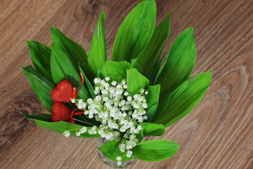 composition bouquet of lilies of the valley lace