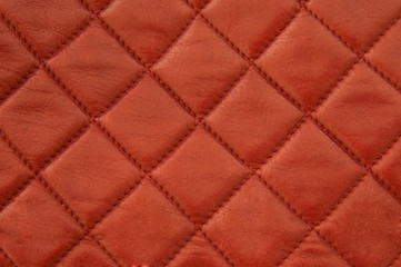 Squared red leather