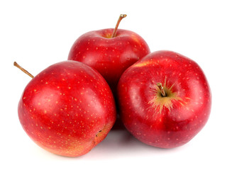 Three fresh red apples