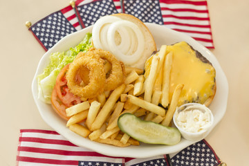 American Flag Cheeseburger