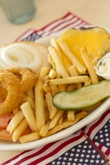 American Flag Cheeseburger