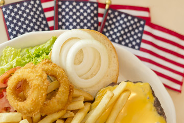 American Flag Cheeseburger