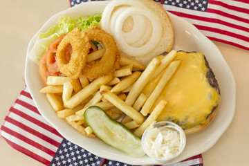 American Flag Cheeseburger