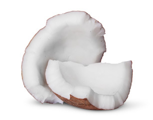 Two pieces of coconut pulp © cipariss