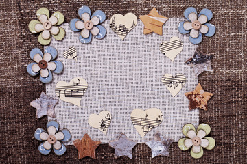 camomile heart music background wallpaper design