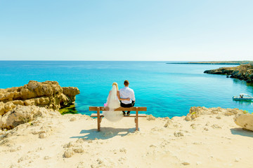 Maxim and Julia wedding photo shoot at sea