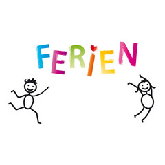 Fröhliche Kinder freuen sich auf die Ferien, Herbstferien 