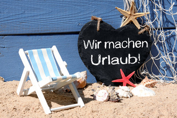 Kreidetafel Wir machen Urlaub