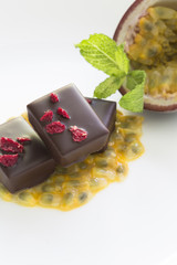 Passion fruit with chocolate