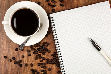 business still-life with cup of coffee