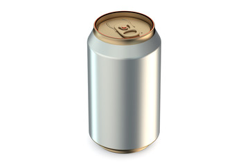 single metallic drink can coseup