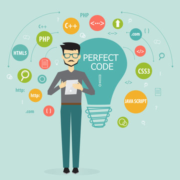 programmer, process coding, idea, programming concept