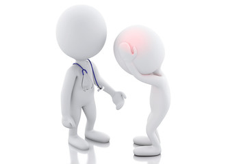 3d doctor, checking patient with headache.