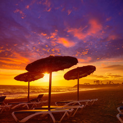 Almeria Cabo de Gata sunset in Retamar beach