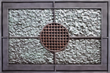 silver metall background with slats and lattice