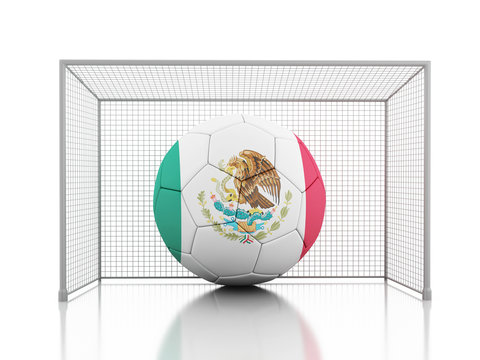 3d Soccer ball with Mexican flag