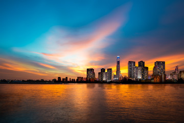 Fototapeta premium Soft and blur sunlight and cityscape