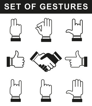 Hands gestures. Vector image.